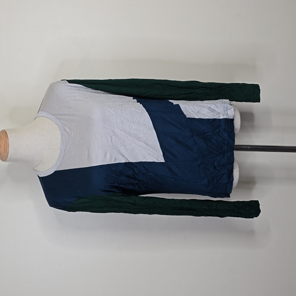 St. John Long Sleeve Colorblock Top, L